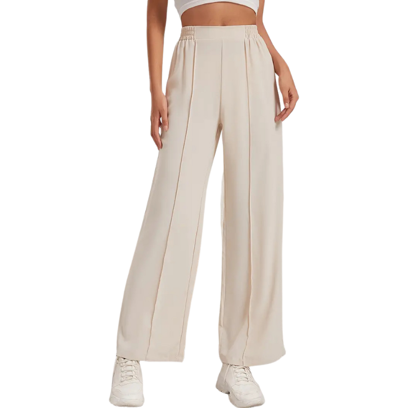 High-Waist Wide-Leg Casual Pants