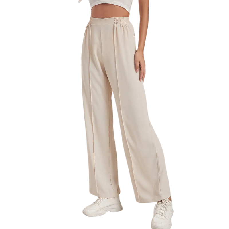 High-Waist Wide-Leg Casual Pants