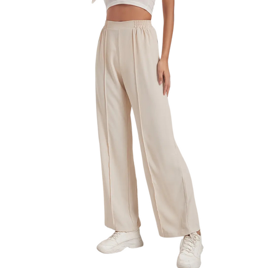 High-Waist Wide-Leg Casual Pants