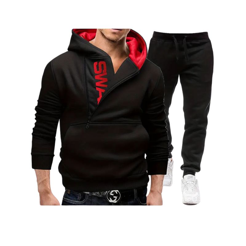 Men's Letter Print Hoodie Set